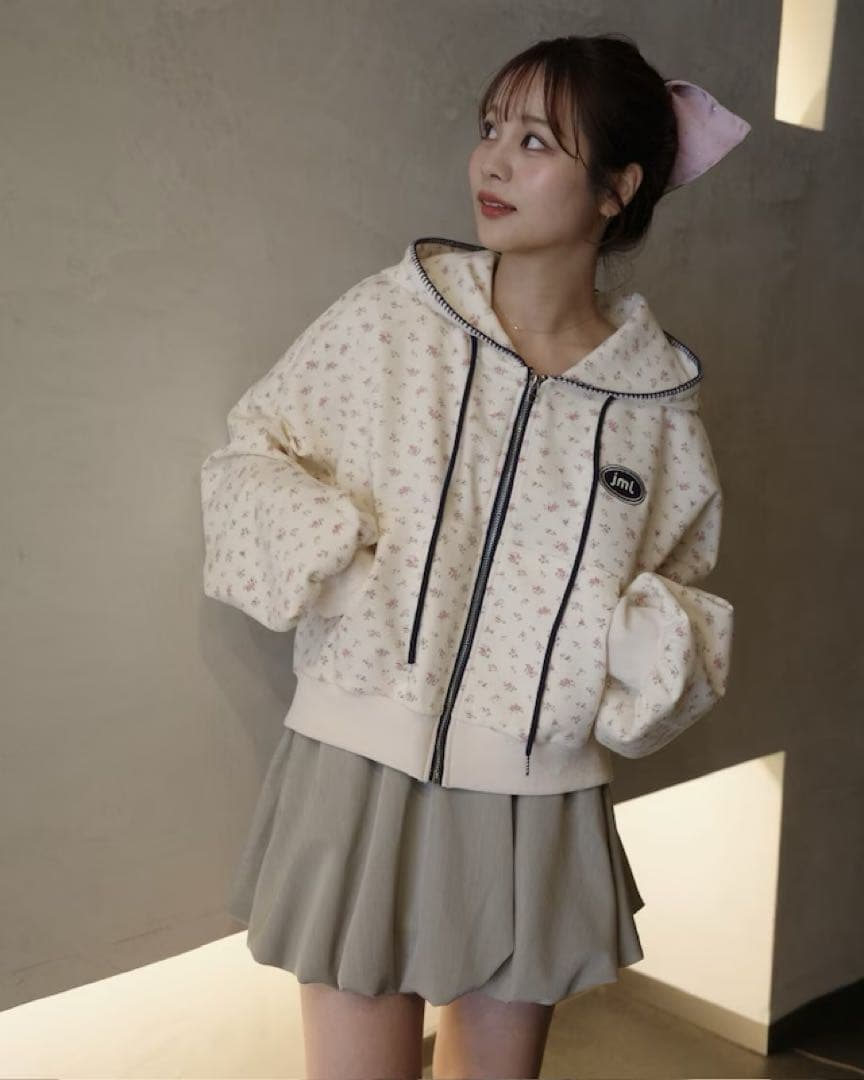 ジュメロ jumelle 花柄ステッチフーディー パーカー フーディー