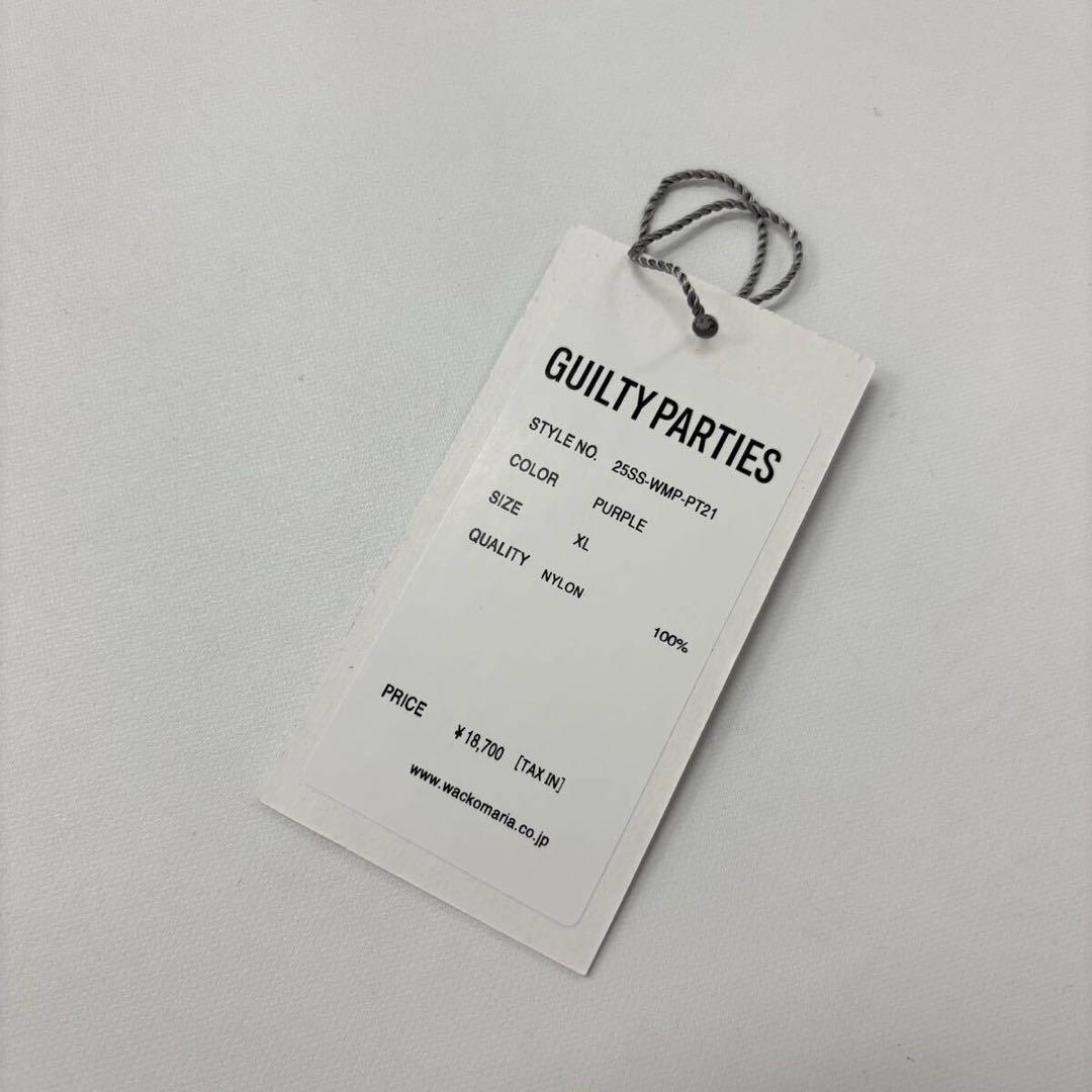 25ss 良品 ワコマリア ナイロン ボード ショーツ 刺繍 パープル XL