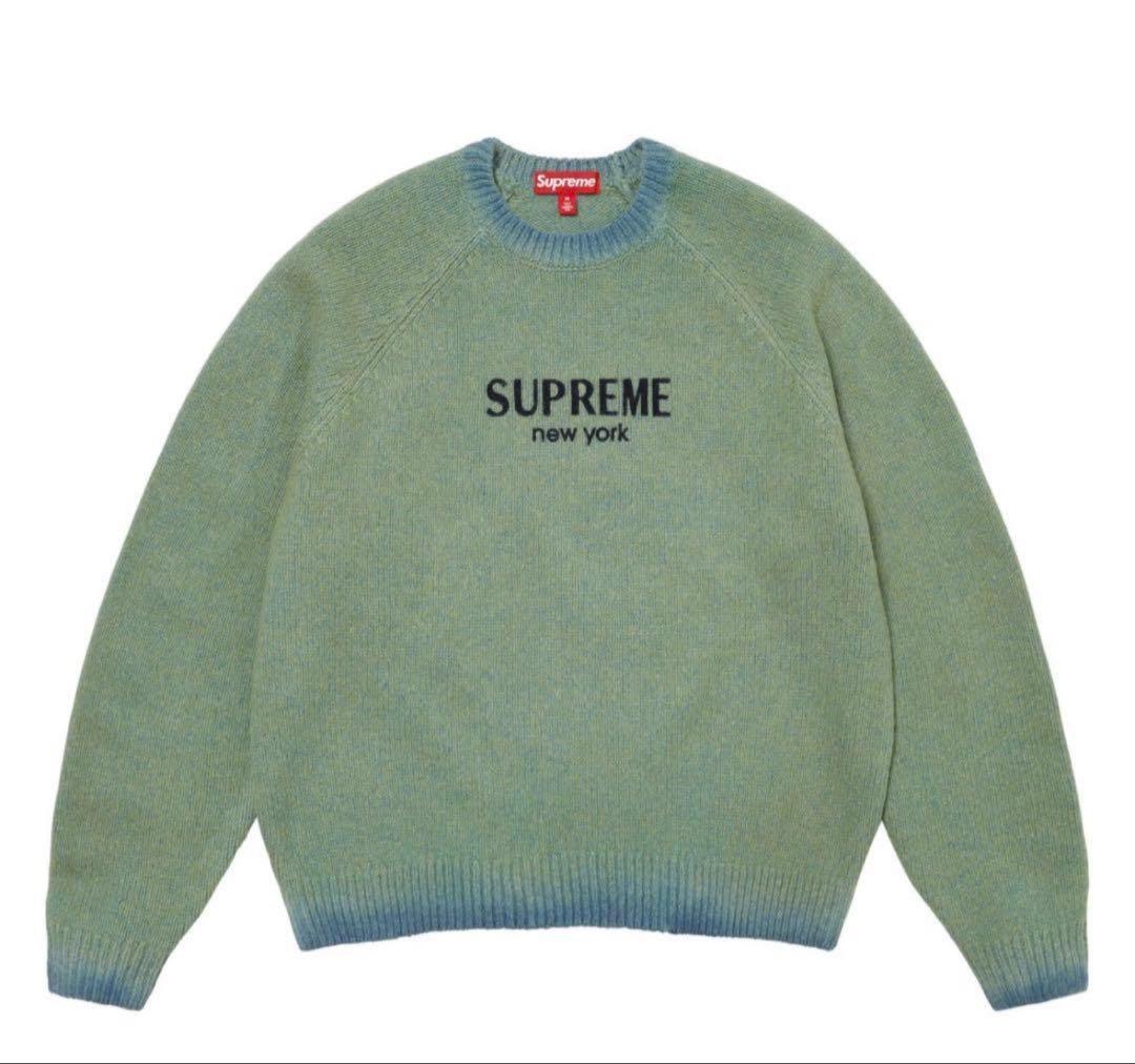 supreme flocked logo sweater Sサイズ