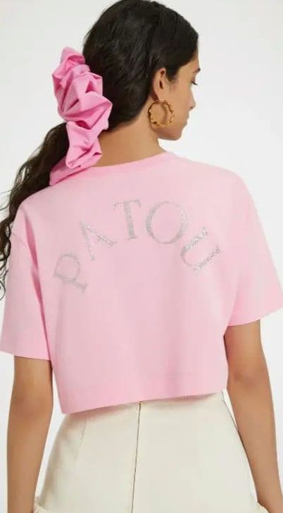 PATOU オーガニックコットン クロップドTシャツ ♡ブラック