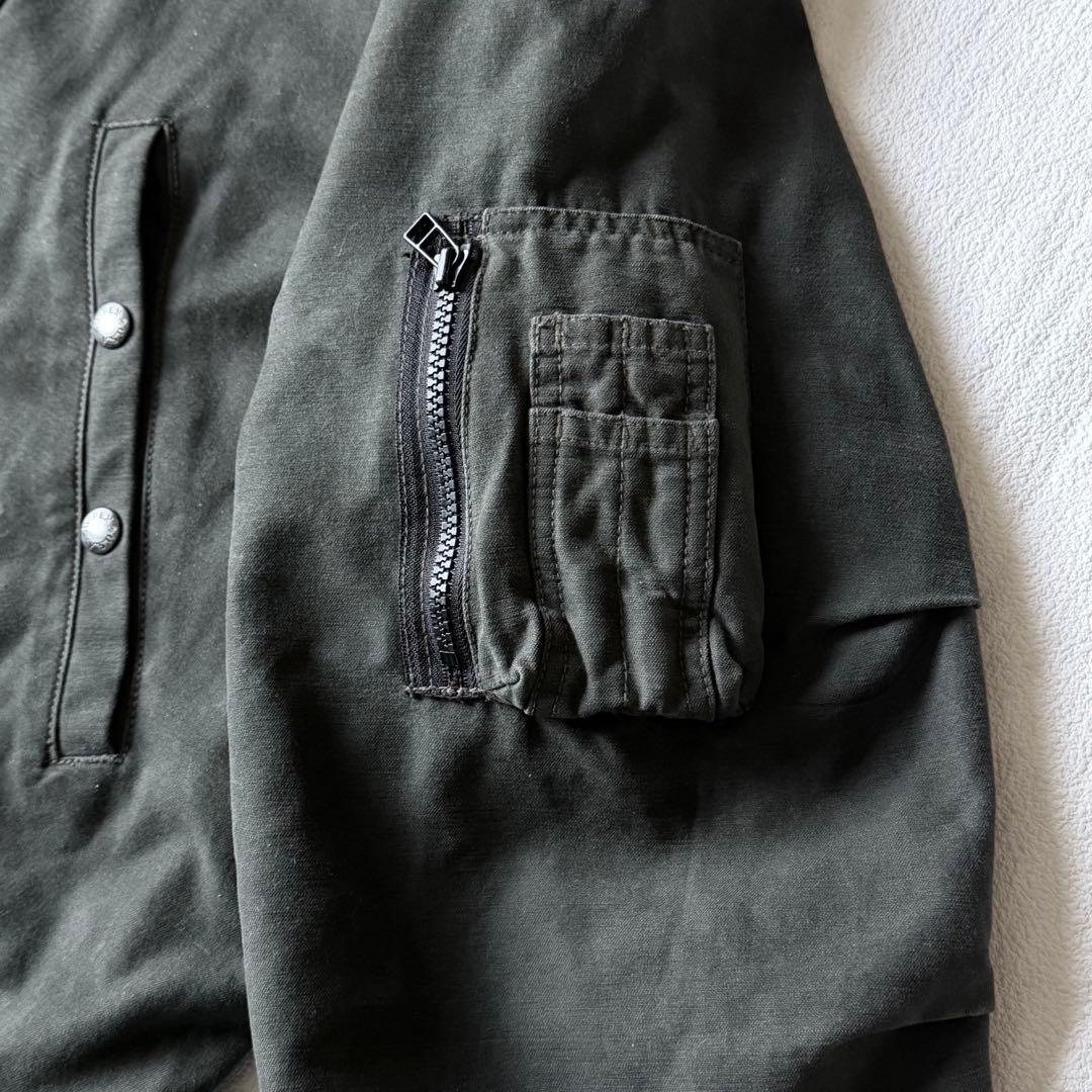 激渋✨AVIREX ファイヤーマンジャケット ミリタリー チャコールカーキ XL