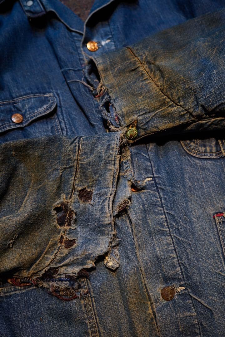 60's デニムカバーオール　ボロ