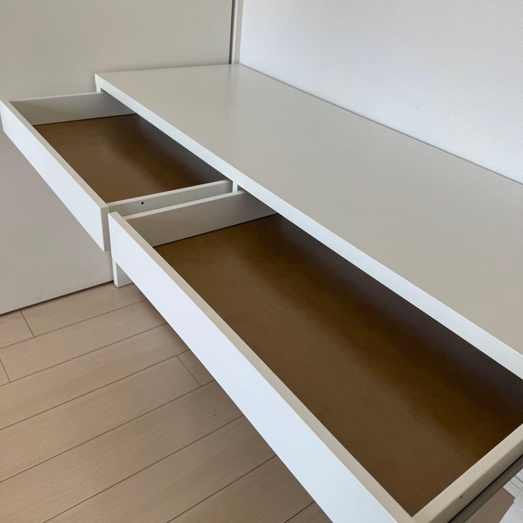 IKEA MICKE デスク ホワイト 幅105cm 引き出し付き