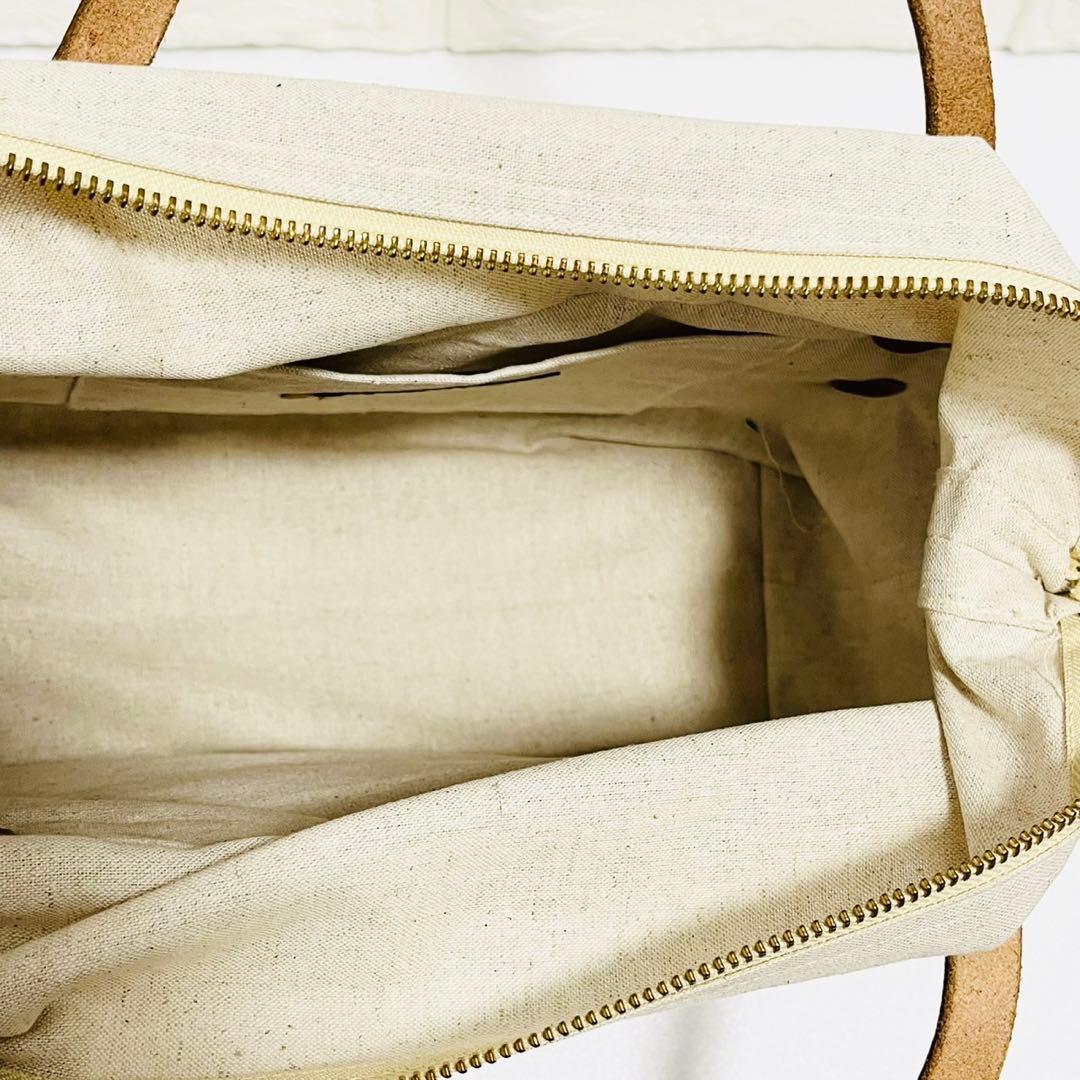 【完売品】クレドラン かごバッグ ボックス型 ファスナー 帆布 異素材ミックス