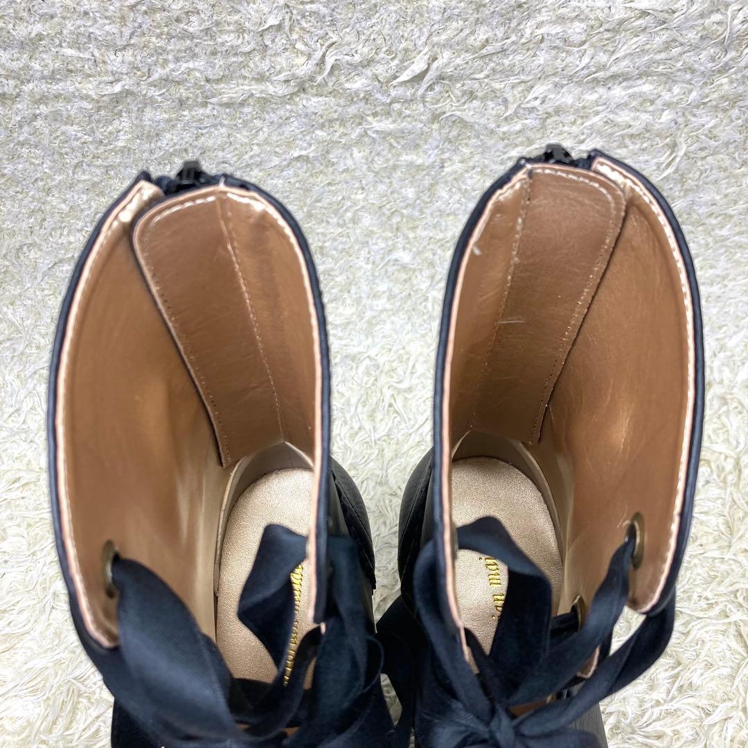 『未使用』ヴィクトリアンメイデン ショートブーツ レースアップ ブラック 23