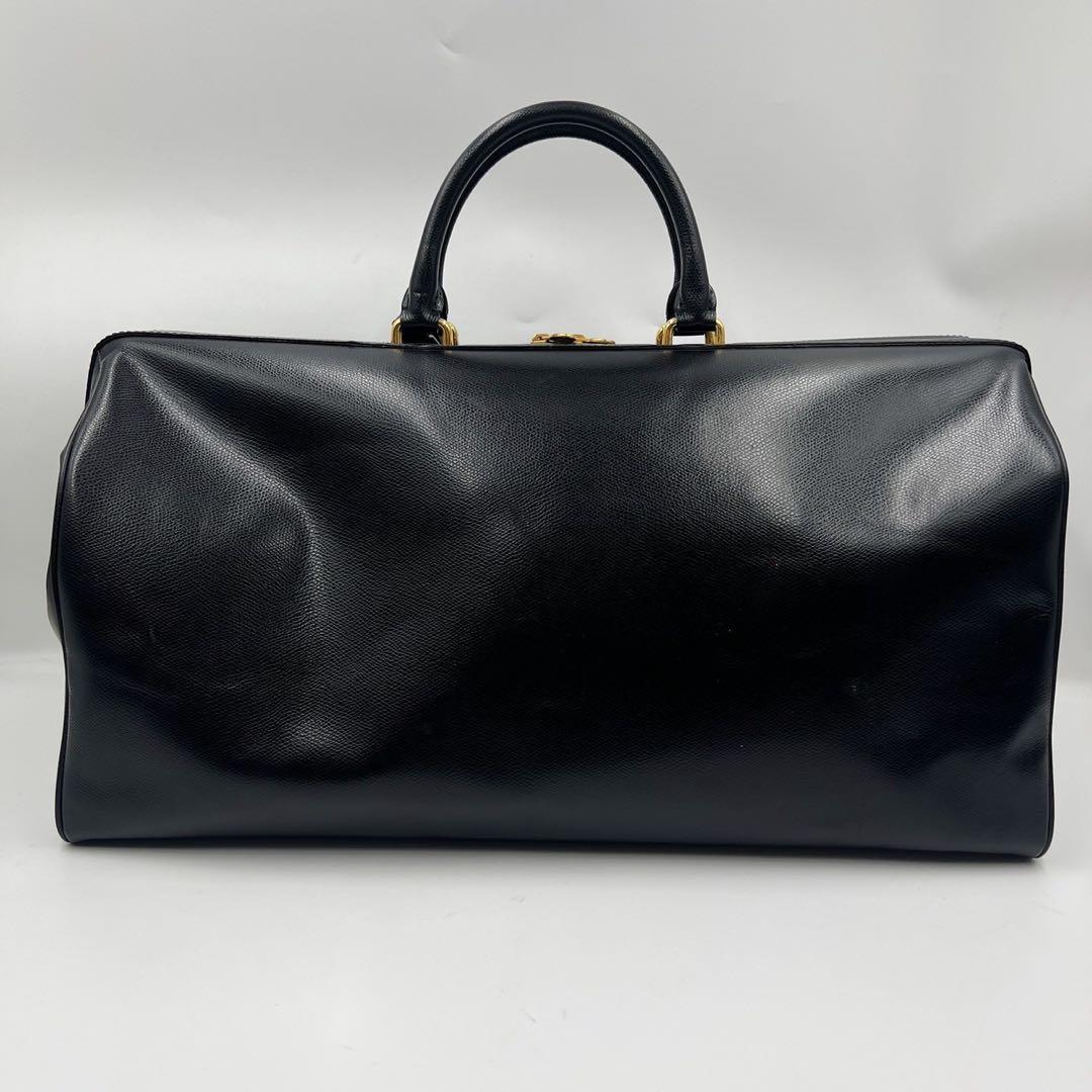 オールド　セリーヌ　ボストンバッグ　旅行カバン　大容量　ブラック　レザー