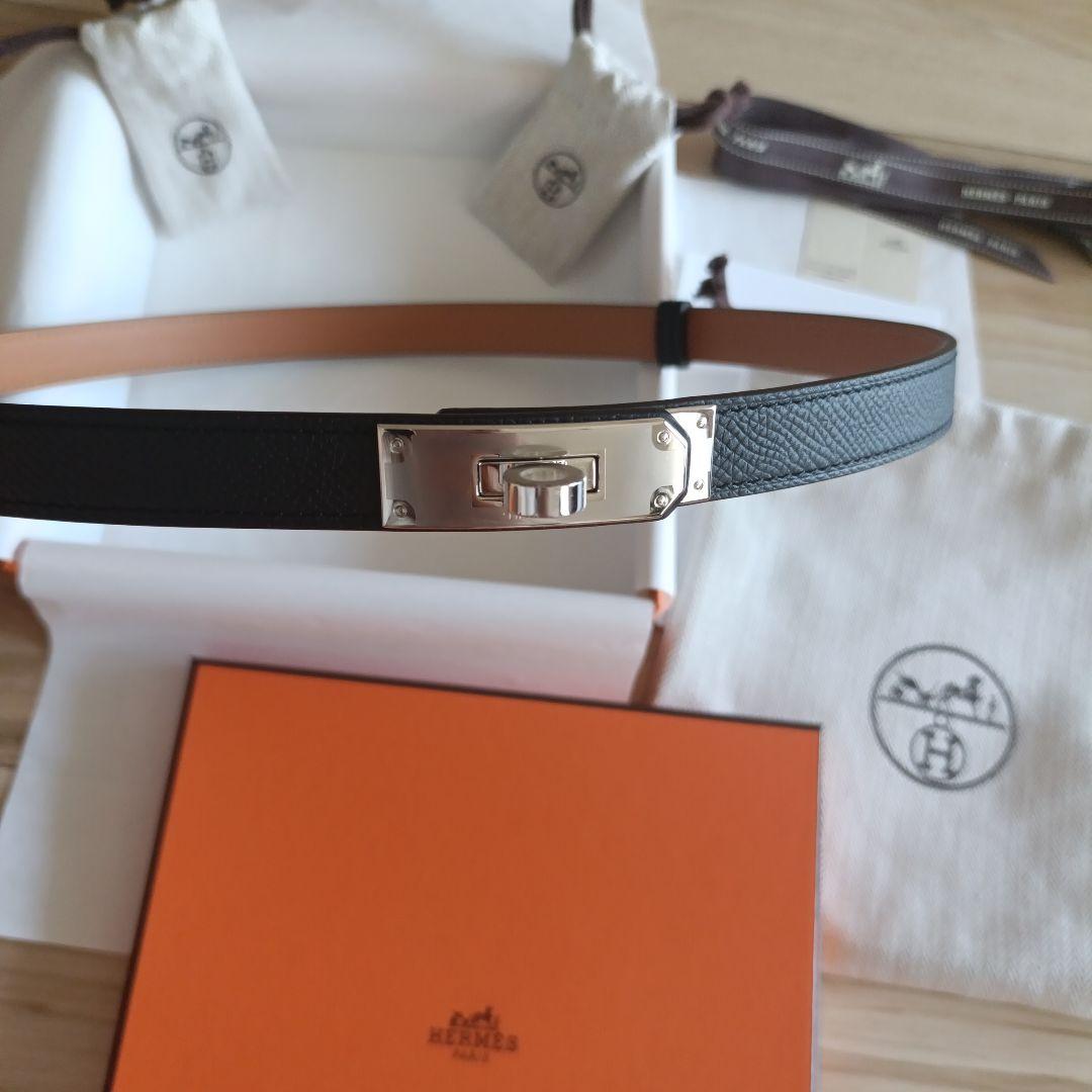 【新品】エルメス ケリー ベルト ブラック シルバー金具