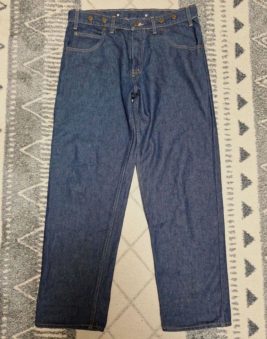 PRISON BLUES ワークジーンズ サスペンダーボタン リジッドブルー