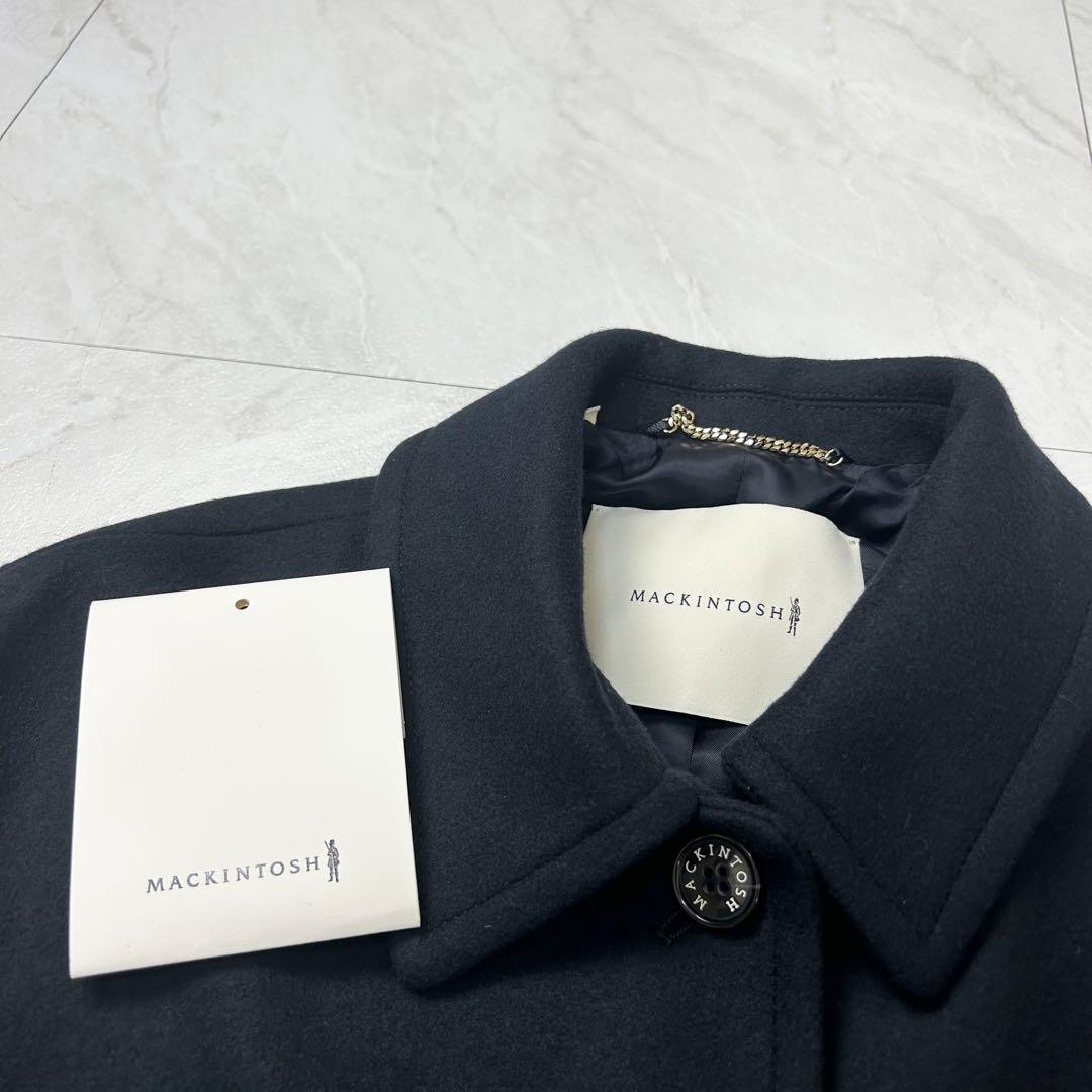 未使用に近い マッキントッシュ メルトン ウール ハンビー コート ネイビー 4