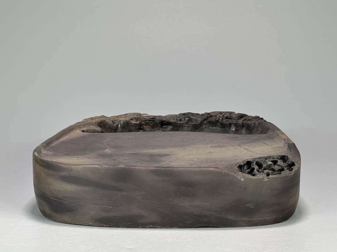 中国美術　書道具　文房具　硯　梅花鳥文端渓硯　唐物　古物　時代物　大振