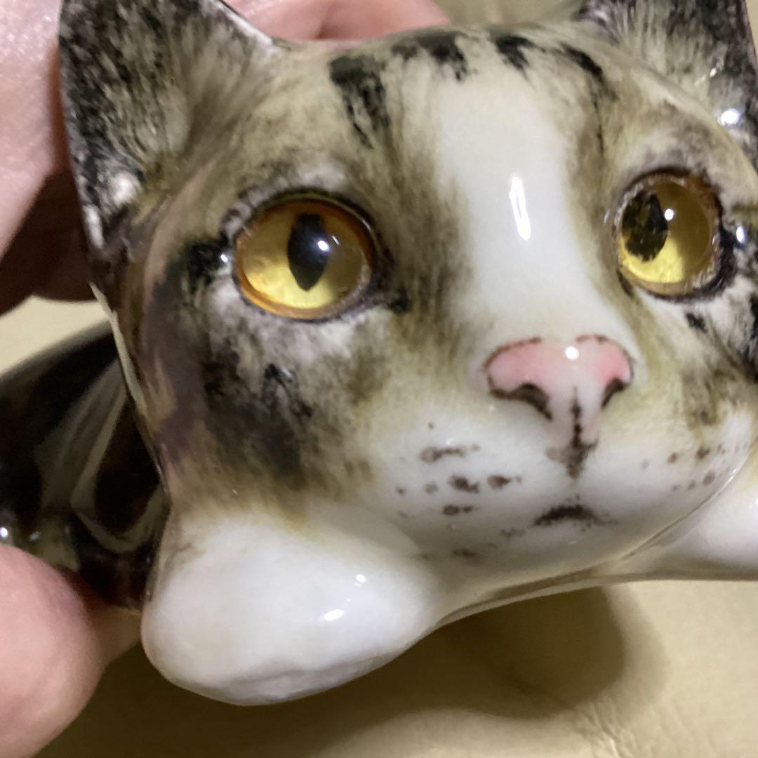猫の置物 ウインスタンレイキャット￼No.7 机の上に飾ると見上げてくる最終価格