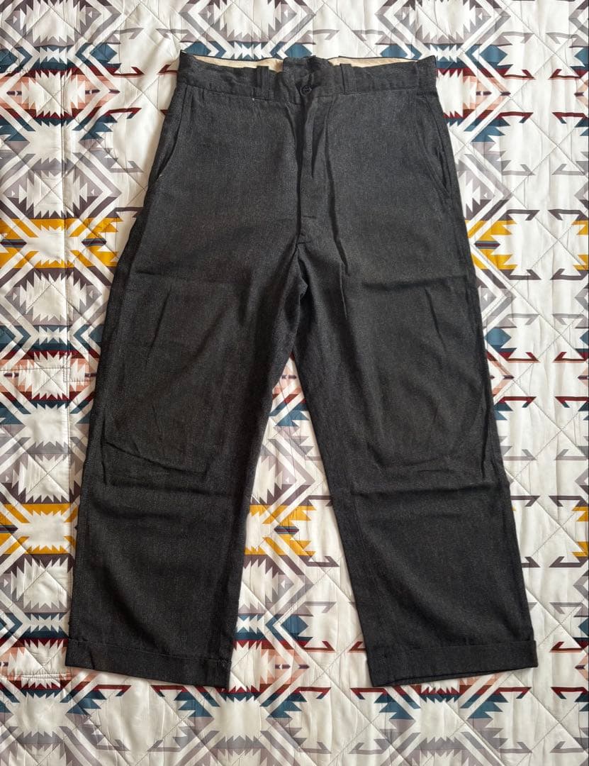 P*6様 40s 50s ブラックシャンブレー　パンツ USA製 ビンテージ ワ