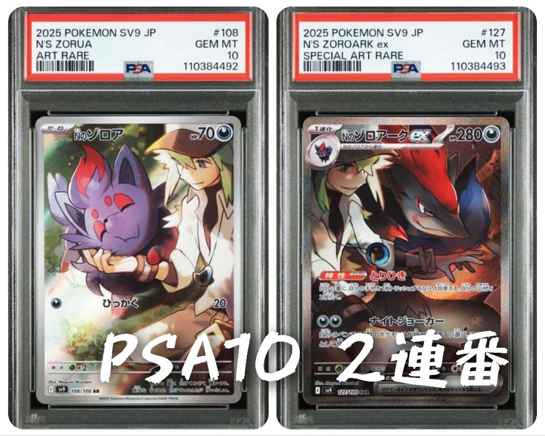【PSA10連番】Nのゾロアークex SAR ＆ NのゾロアAR