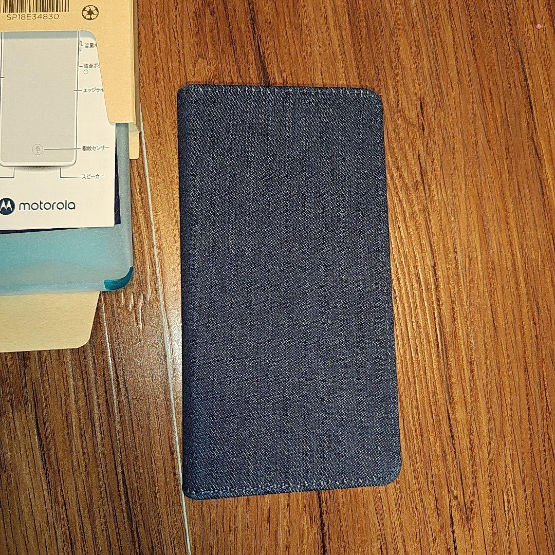 motorola スマートフォン 本体 青色 充電器付き