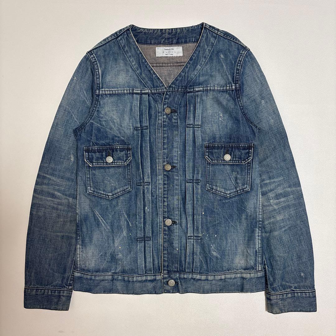 Ordinary fits ノーカラー デニムジャケット