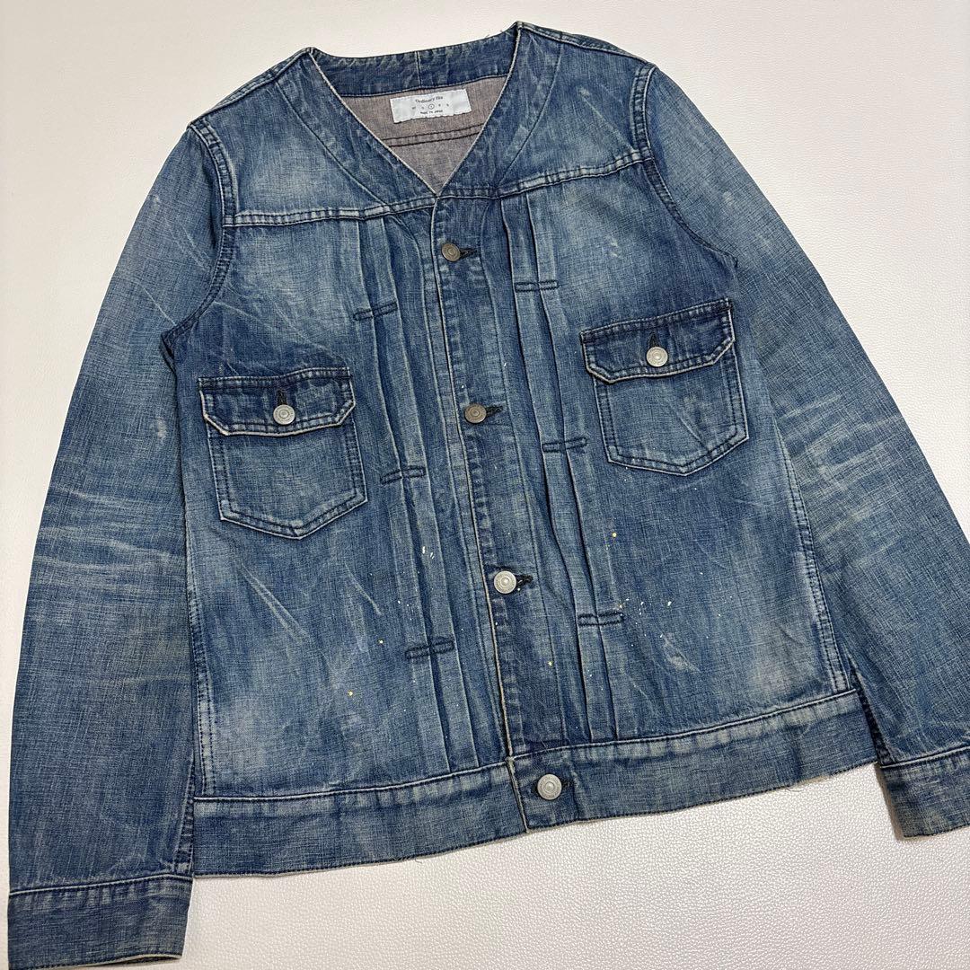 Ordinary fits ノーカラー デニムジャケット