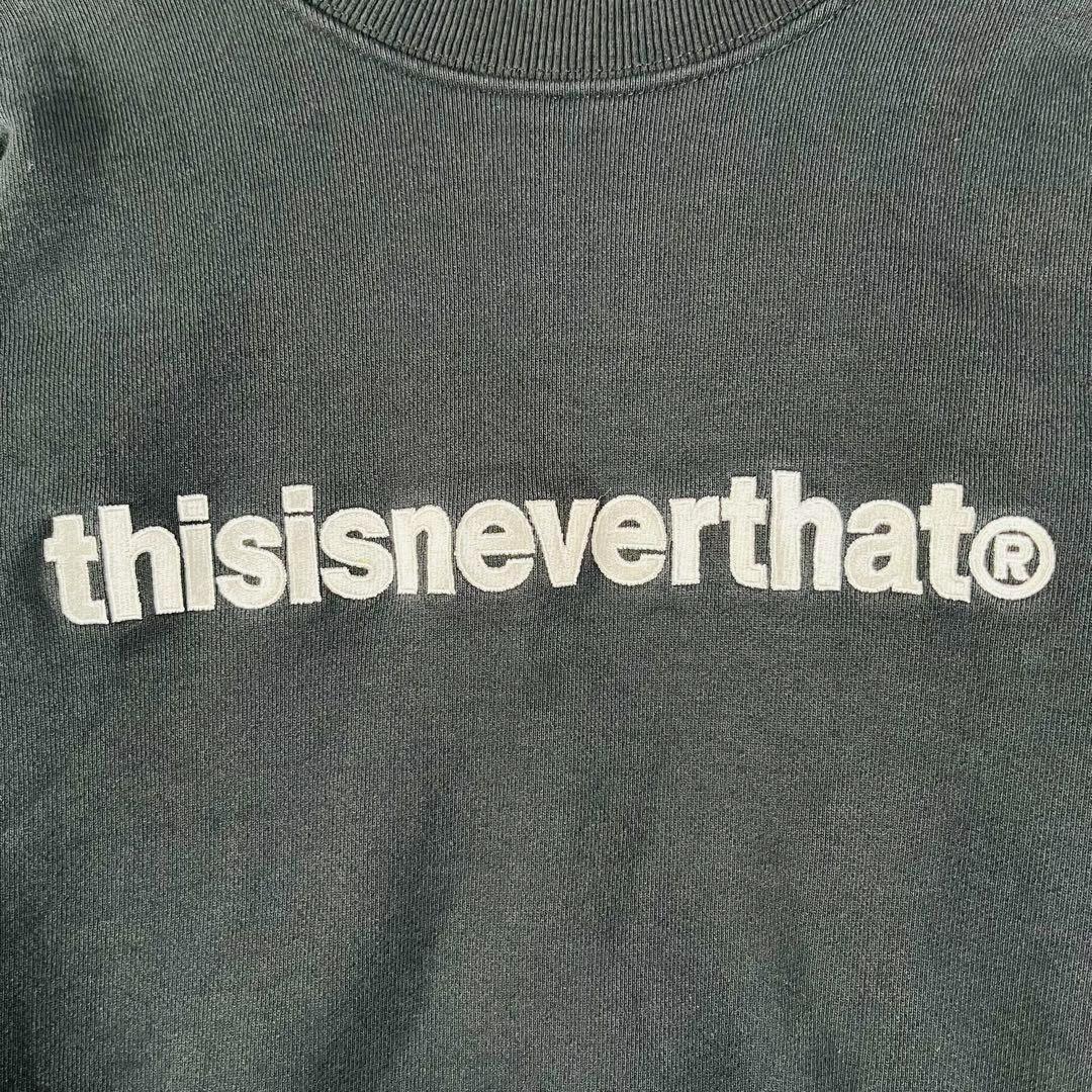 ディスイズネバーザット スウェット トレーナー 刺繍ロゴ ブラック XL
