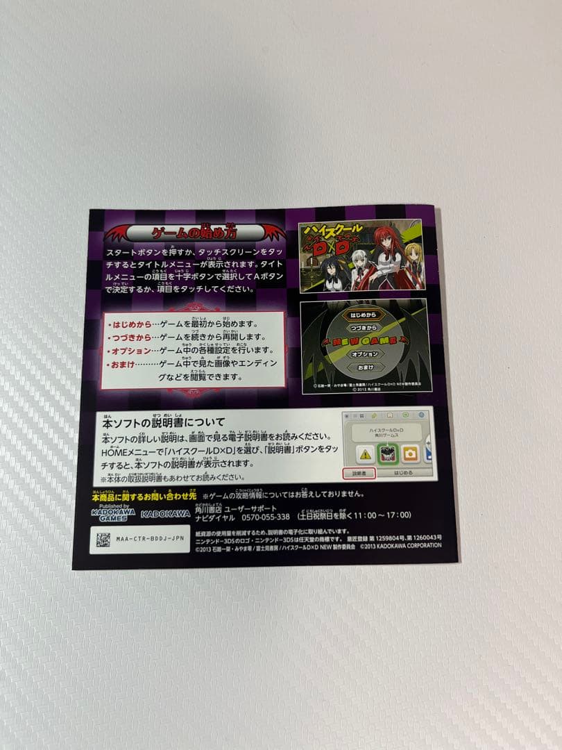 3DS ハイスクールD×D 通常版　NINTENDO 3DS ニンテンドー3DS