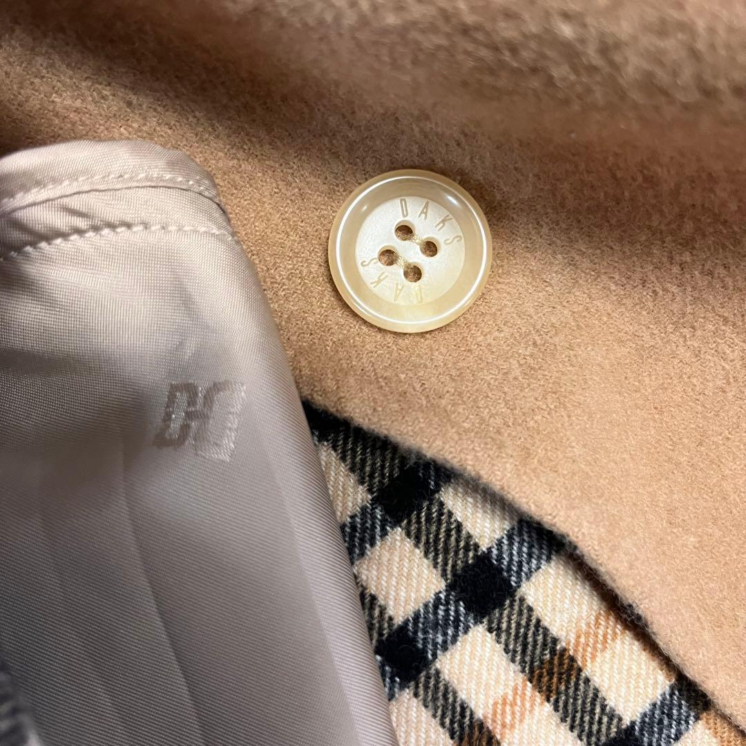 ウールマーク【ダックスロンドン DAKS】40サイズ フレア コート チェック