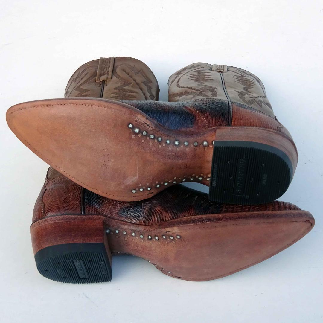 未使用ルケーシーLUCCHESE　2000リザードトカゲウエスタンブーツ9D