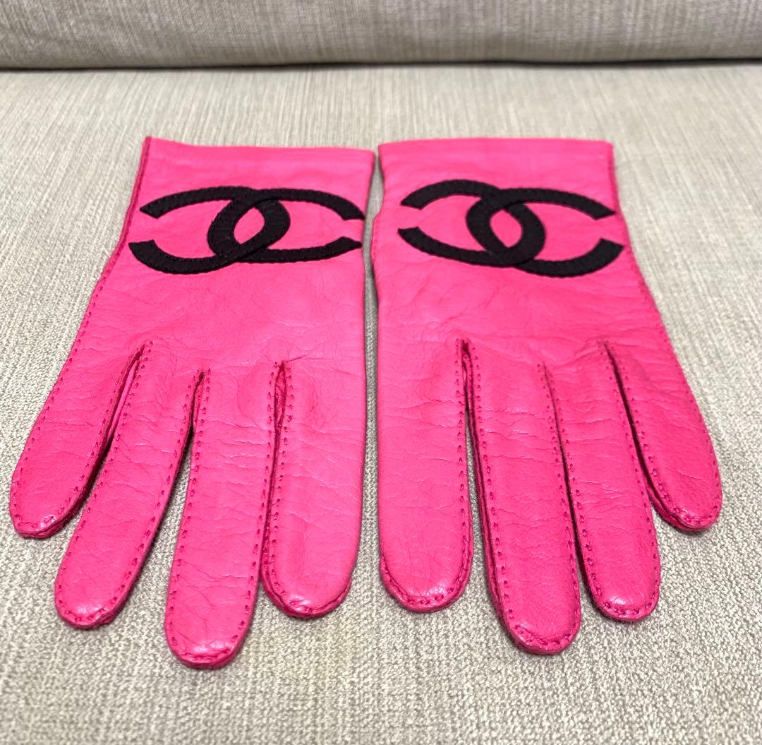 シャネル CHANEL グローブ 手袋 レザー ココマーク レア物