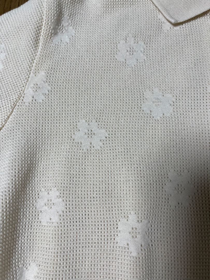 Ron Hermanロンハーマン フラワーワッフルポロシャツ XS(M相当)