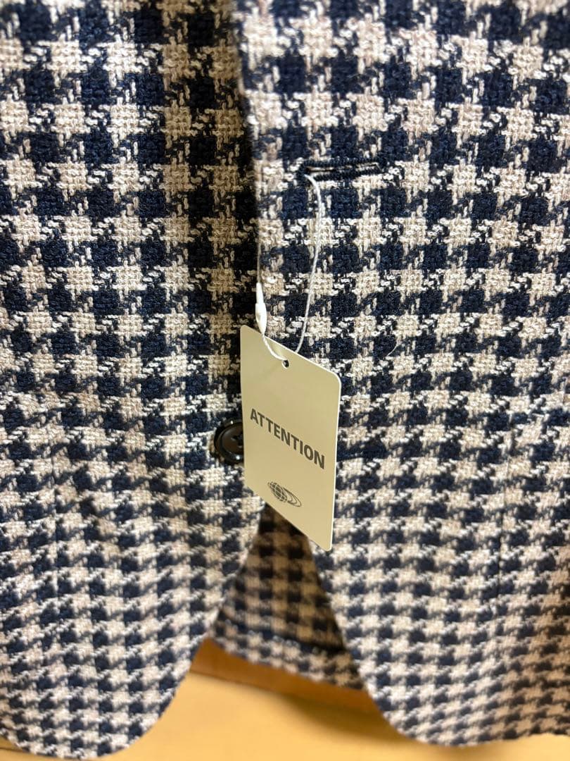 FERLA ミックスファブリック ハウンドトゥース ジャケット　42