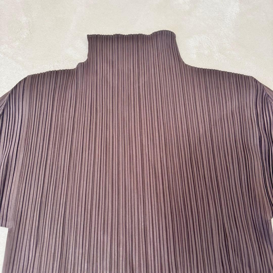 PLEATS PLEASE プリーツ　ブラウン　ハイネック　長袖　チュニック