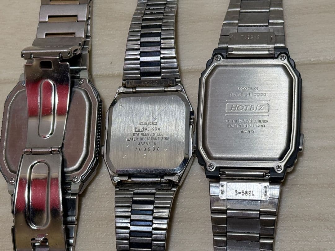 CASIO HOTBIZ デジタル腕時計 ステンレスバンド ジャンク