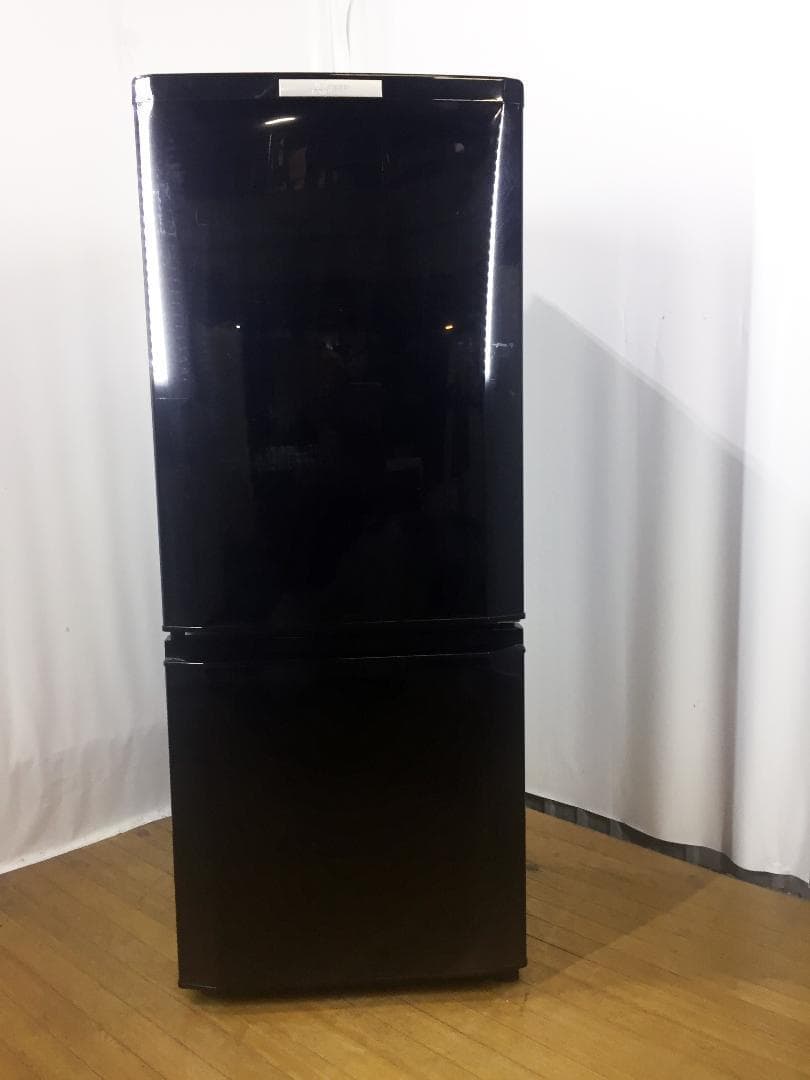 2015◆中古★三菱 ラウンドカット ２ドア冷蔵庫 ブラック 黒 MR-P15Y