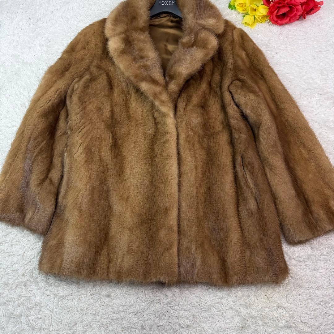 デミバフミンク コート 舐めし柔らか リアルファー 本毛皮 XL