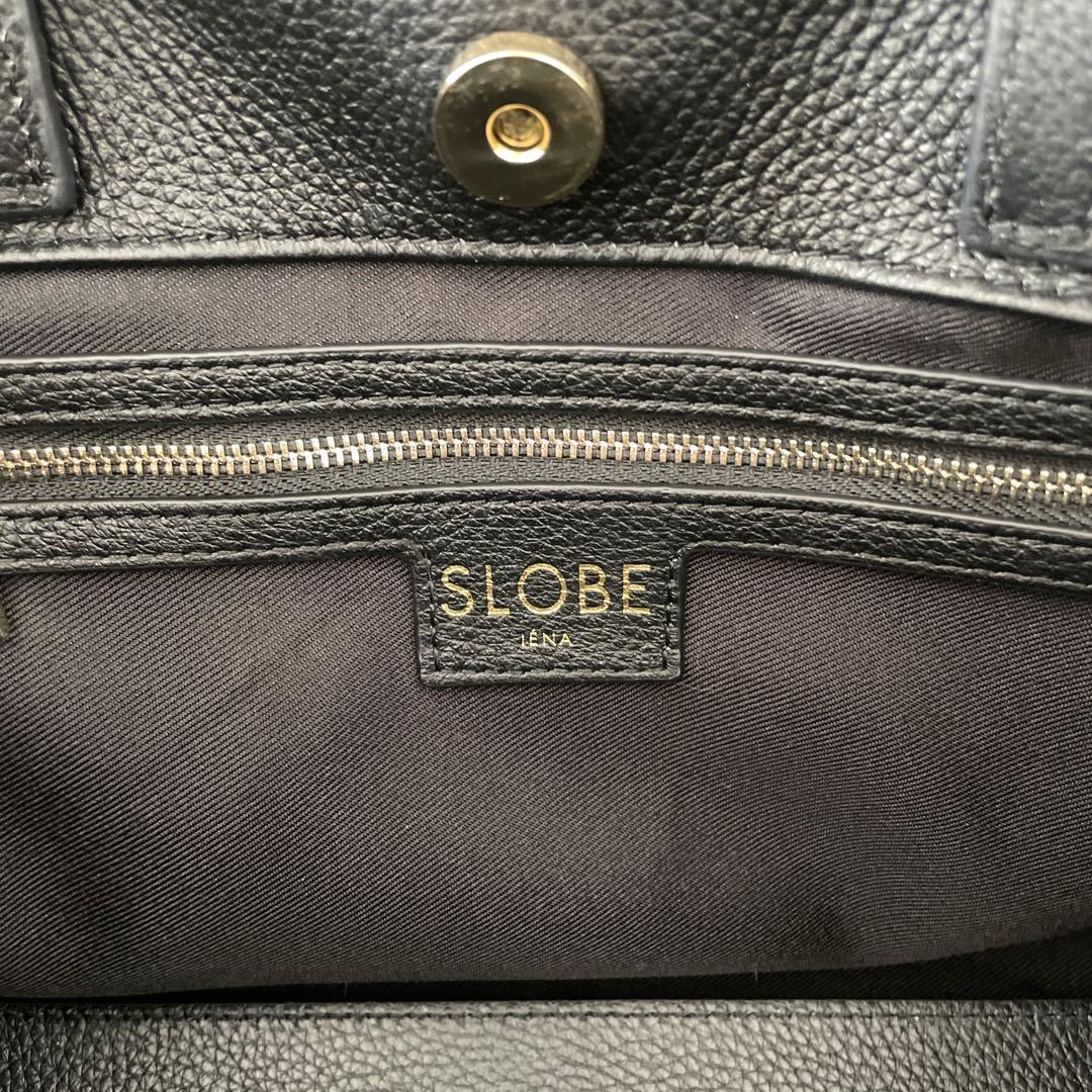 SLOBE IENA レザートートバッグ　黒　ショルダーバッグ　スローブイエナ