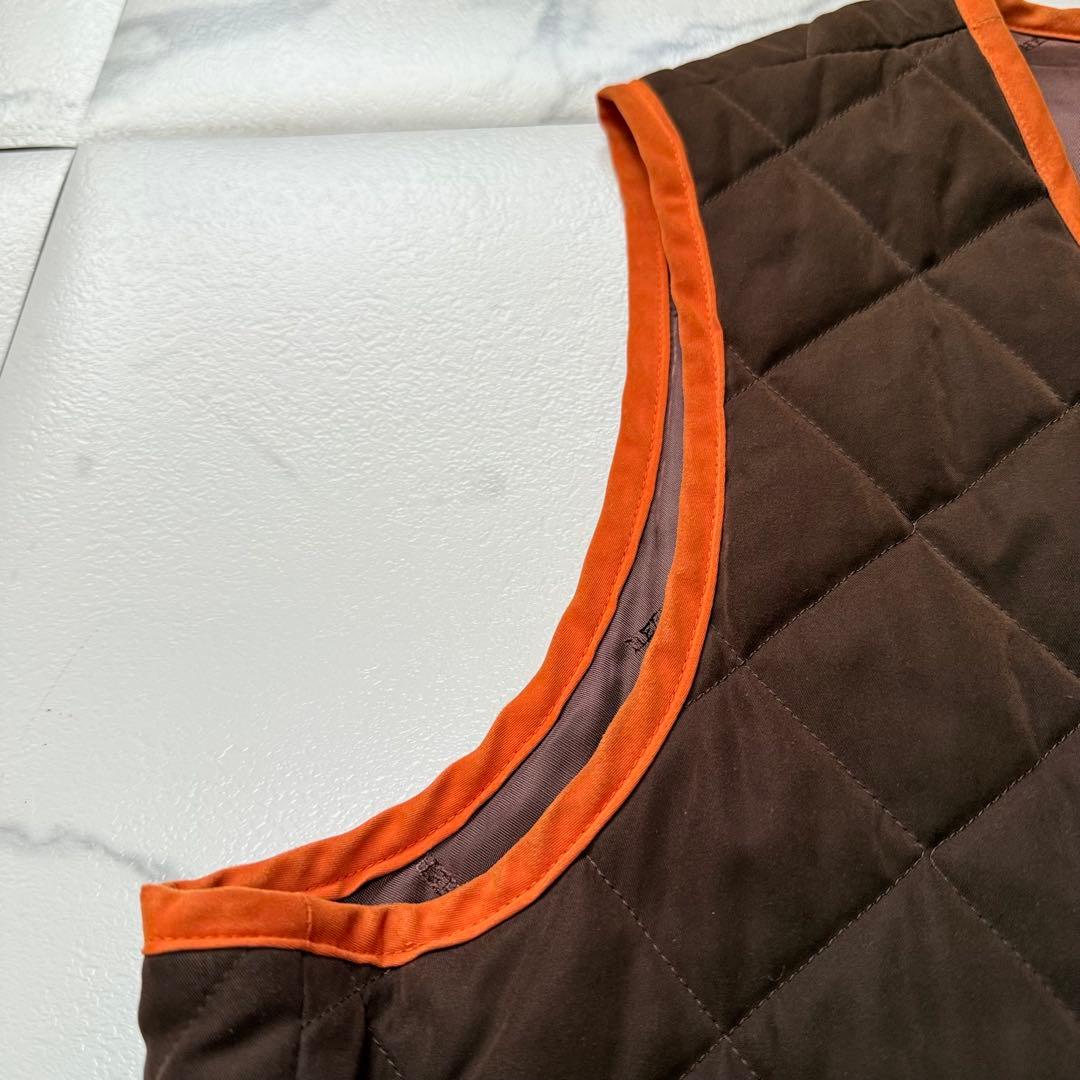 専用　HERMES ヴィンテージ キルティング ベスト ブラウン×オレンジ