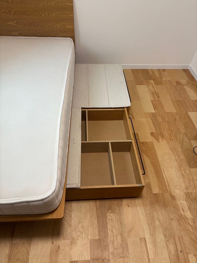 ＊専用＊ 無印良品　旧タイプ　木製シングルベッド 引き出し収納付き