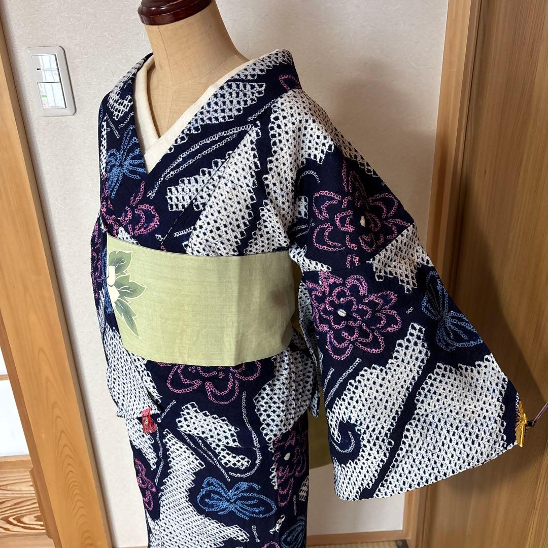 お花と蝶々♡有松絞り(^^)