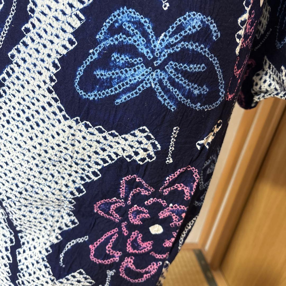 お花と蝶々♡有松絞り(^^)