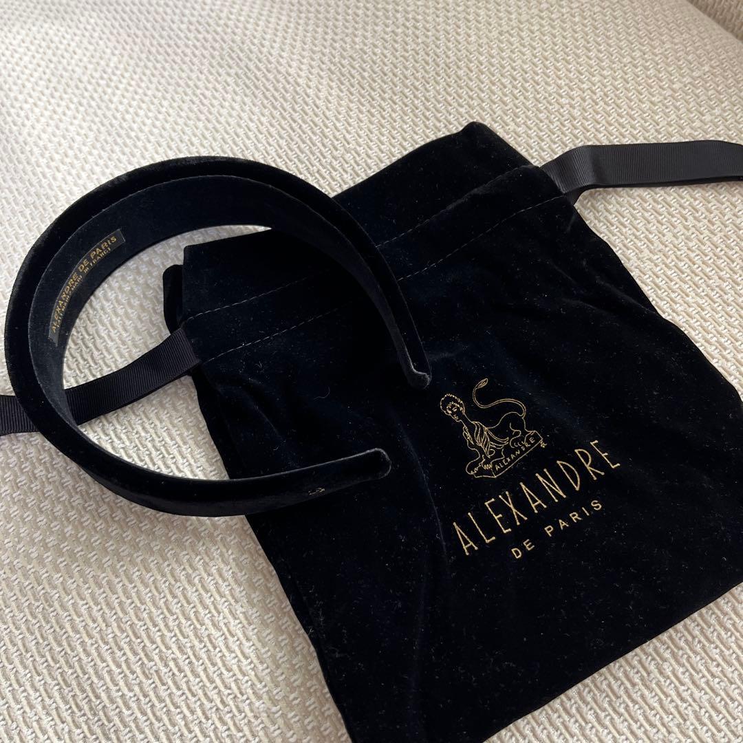 アレクサンドルドゥパリ　ベロアカチューシャ　THB-18554-40 ブラック