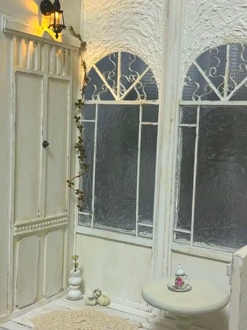 木製ドールハウス.背景ボード.ミニチュアハウス ハンドメイド