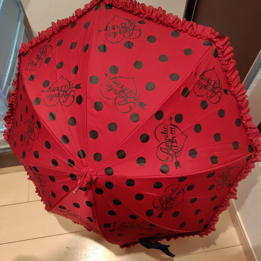 Angelic Pretty ドット エンジ 傘 ハートロゴ 赤