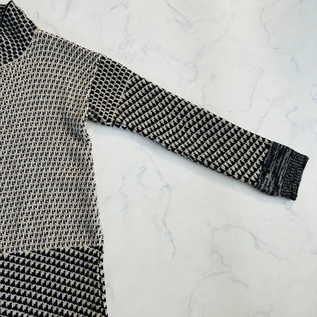 【雑誌掲載】マックスマーラ ピュアヴァージンウール ニットワンピース モノトーン