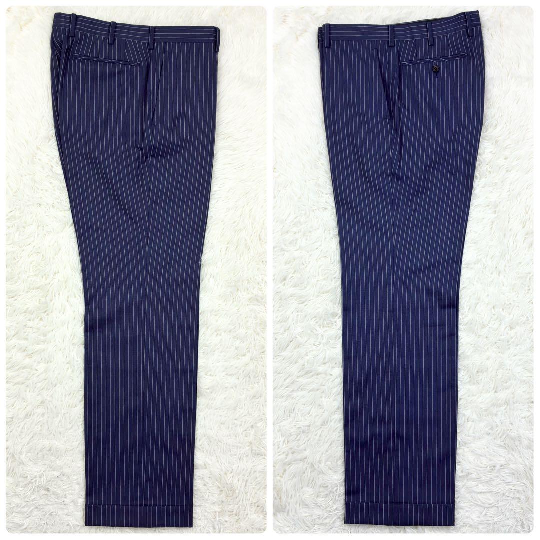 美品　マリオバレンチノ　メリノウール　スーツセットアップ　XL　ネイビー