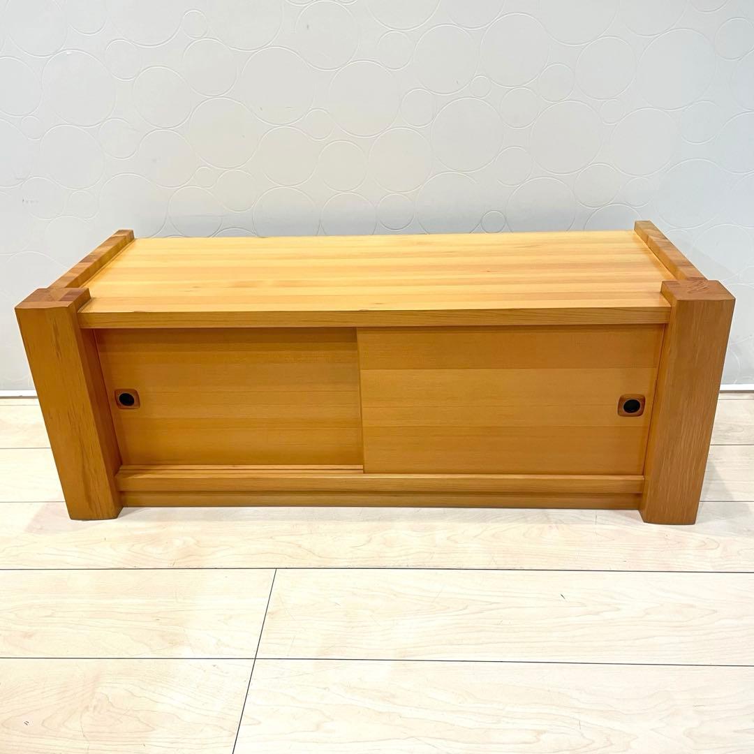 【美品】天然木 置床 置き床 引き戸収納 床の間 飾り棚 ローボード 和家具