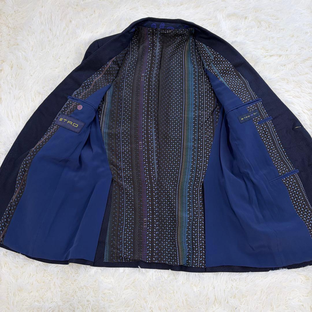 【ペイズリー×ヘリンボーン】ETRO エトロ テーラードジャケット シルク