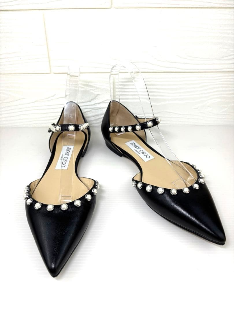 JIMMYCHOOクリスタル フラット Bing Flatミュールサイズ37.5