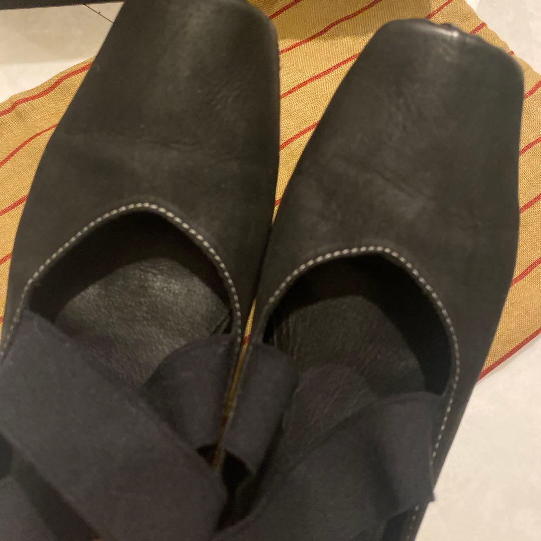 Umawang レザーフラットシューズ バレエシューズ23.5cm