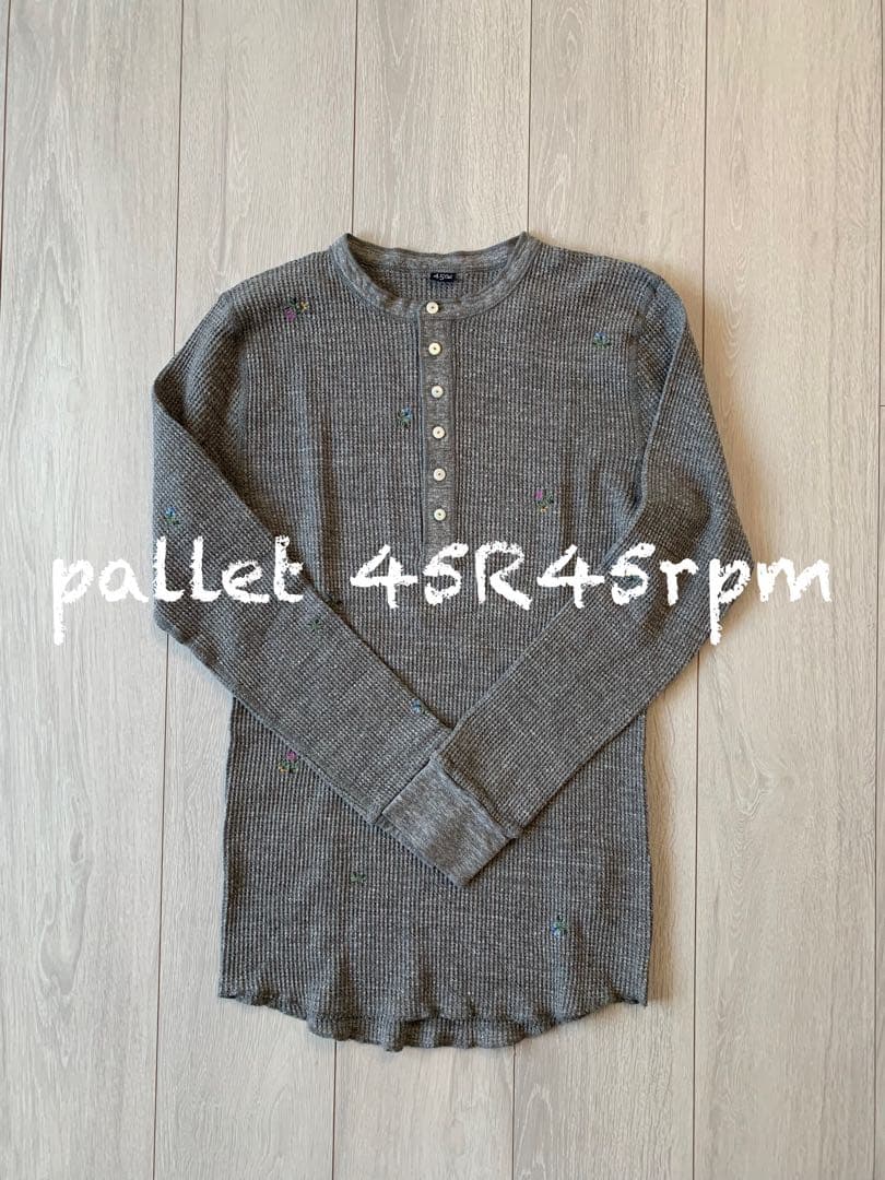 45R45rpm 刺繍ワッフルのヘンリー (トップ)