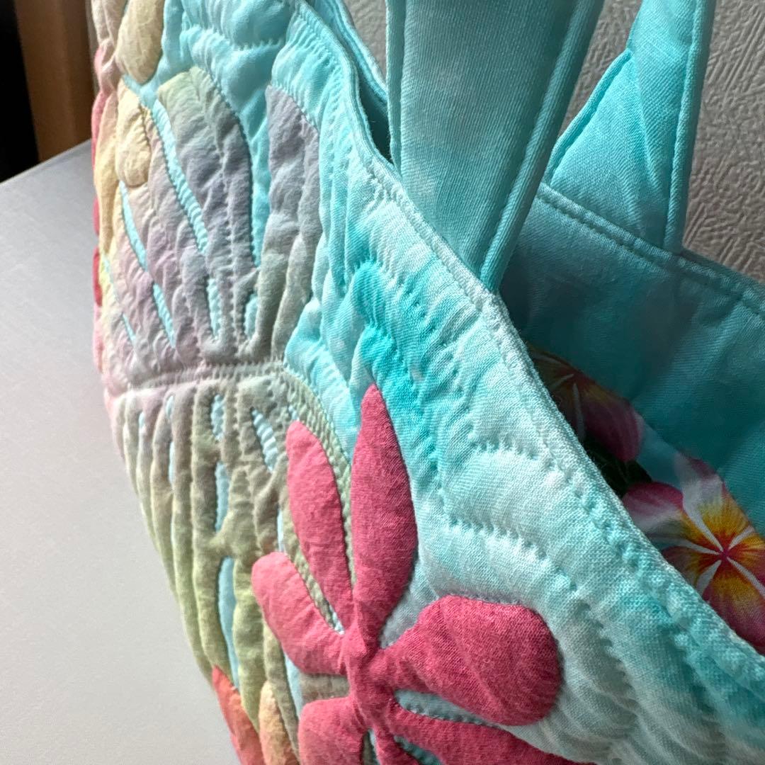 ハワイアンキルト　ハンドメイド　トートバッグ　モンステラ