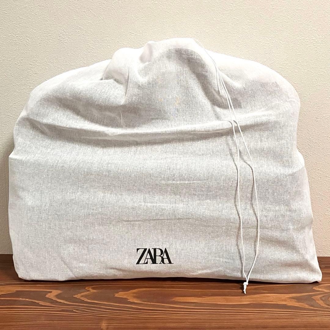 【ZARA】ザラ2way仕様 ボストンバッグ 大容量 合成皮革 ブラック 旅行用