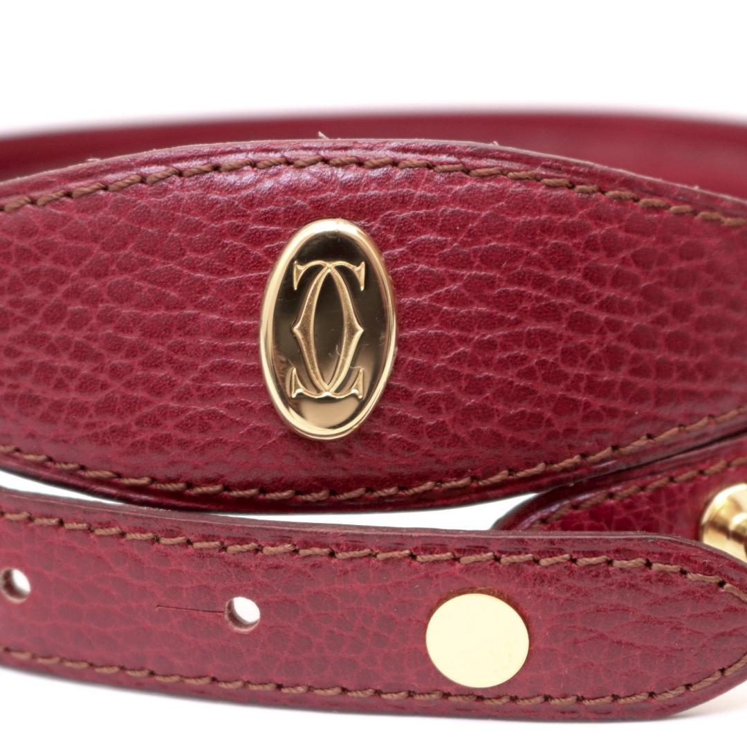 美品 カルティエ マストライン 細ベルト　ボルドー 80cm±7　606