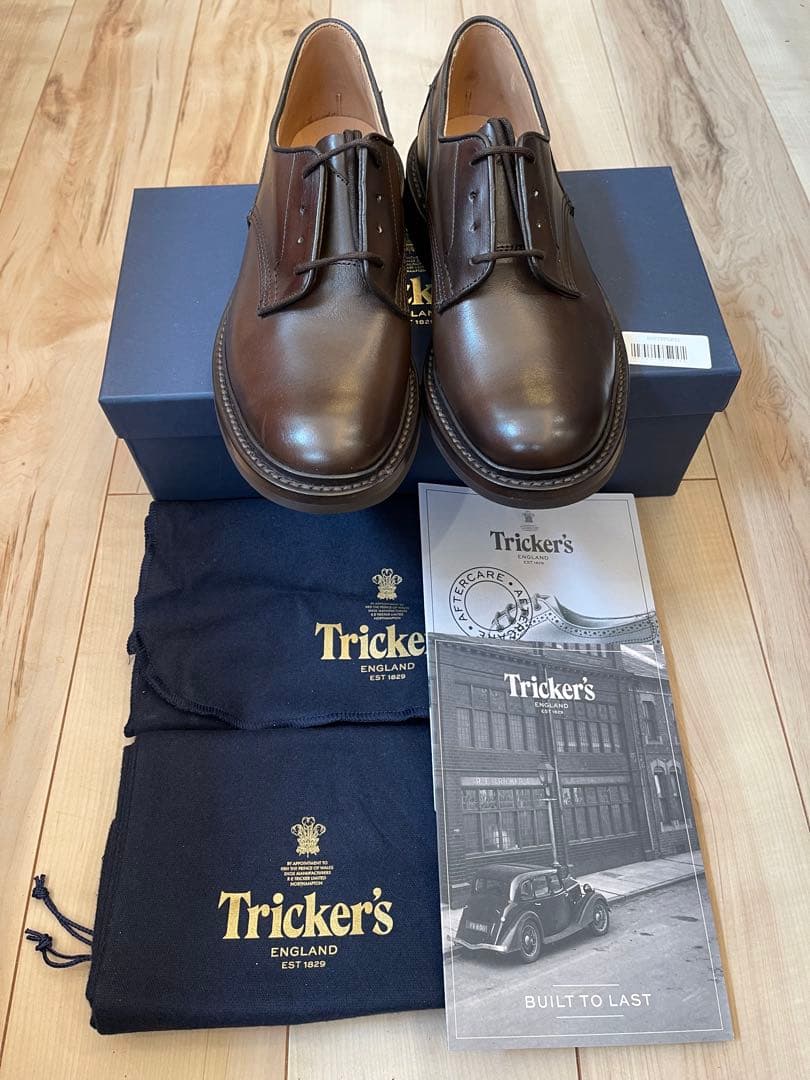 英国製新品Tricker'sトリッカーズダークブラウン ウッドストックUK7.5